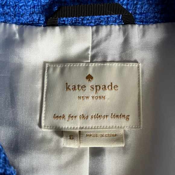 Kate Spade Royal Blue Boucle Jacket Size 6 - Picture 10 of 11